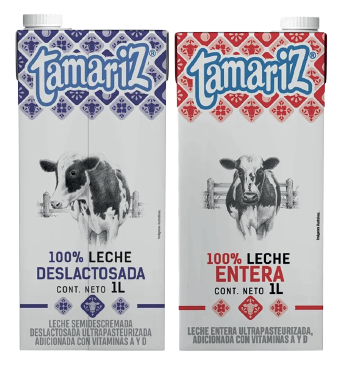 Leche Entera o Deslactosada Tamariz 1L